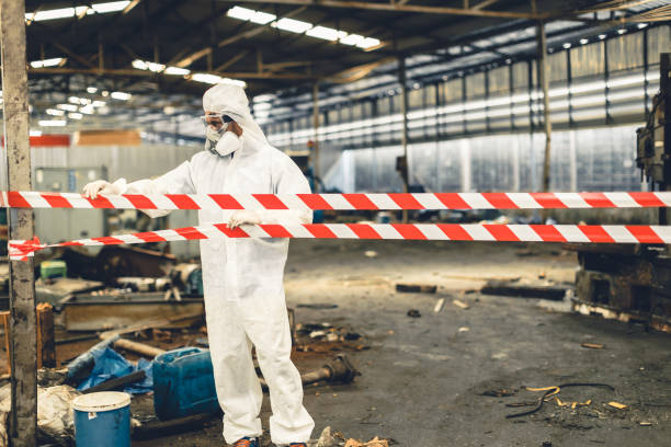 Professional Sewage Cleanup technician working in Cleveland, NC